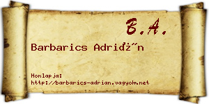Barbarics Adrián névjegykártya