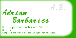 adrian barbarics business card