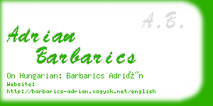 adrian barbarics business card